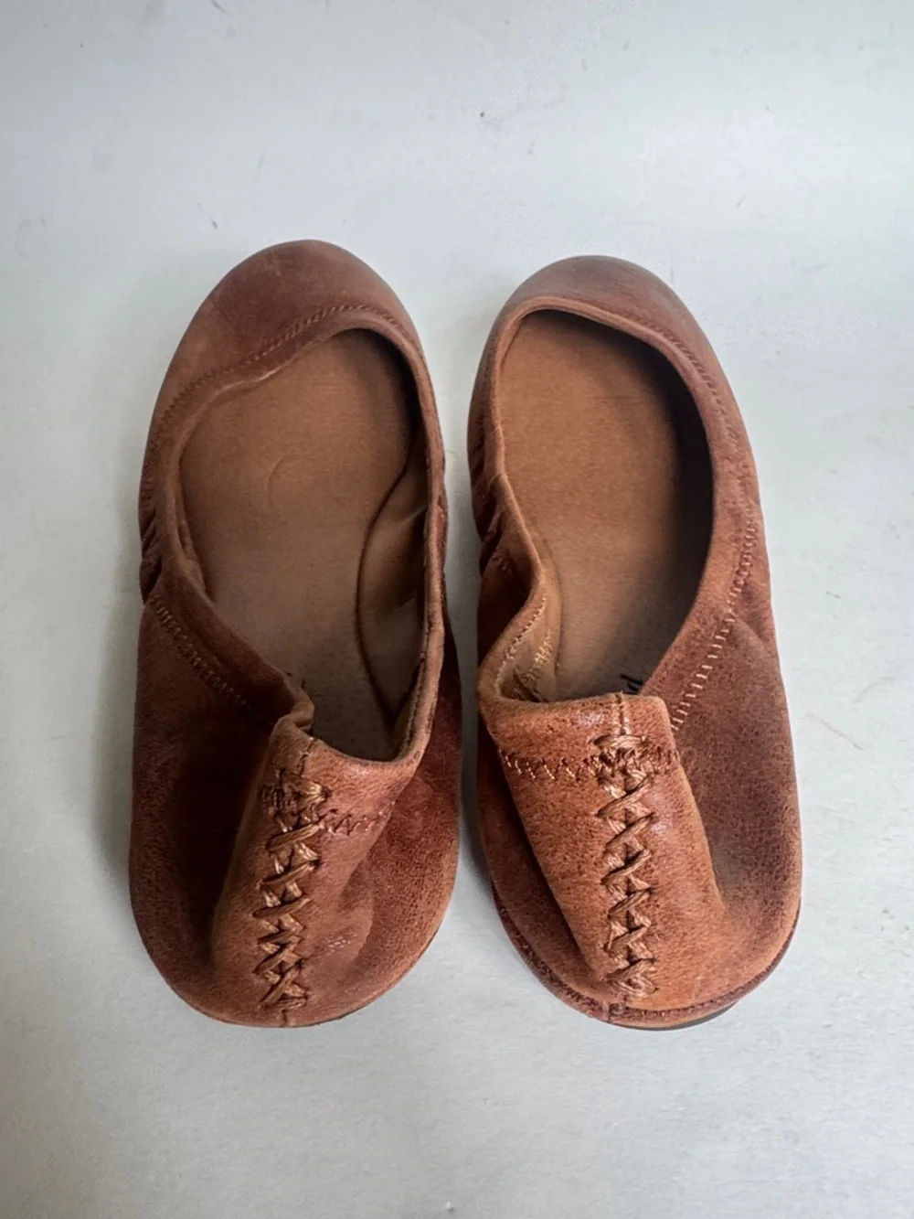 LUCKY BRAND Emmie Ballet Flats Slip On Leather Shoes Brown Size 7 EUC $60